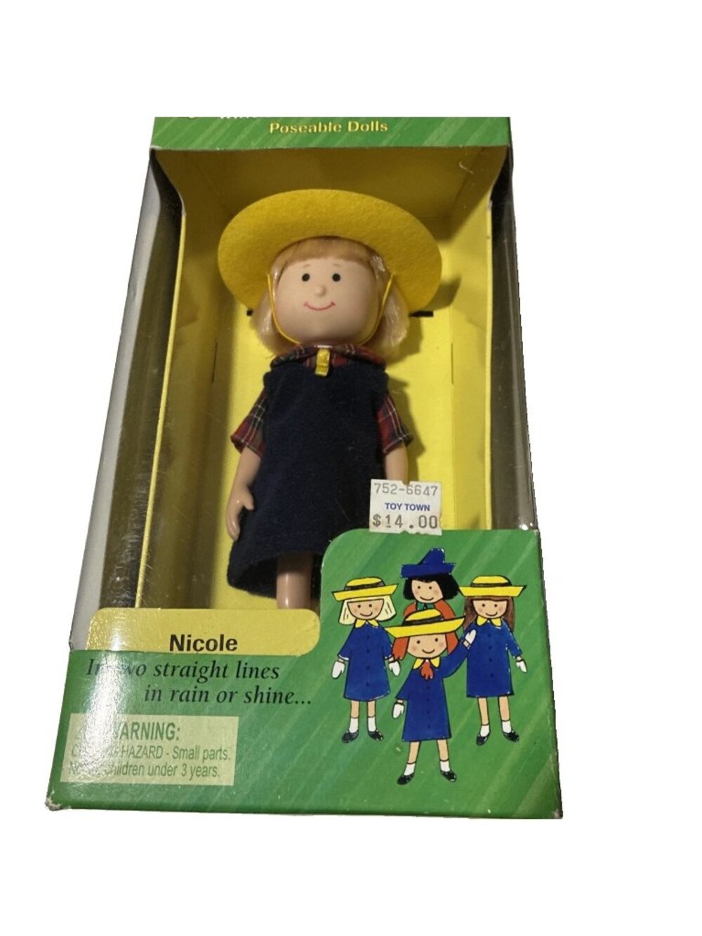 Rare Vintage Eden 1998 Madeline & Friends Nicole 8.5" Poseable Doll NRFB NIB